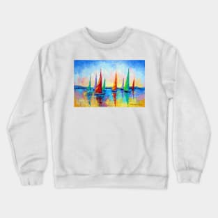 Multi-colored sailboats Crewneck Sweatshirt